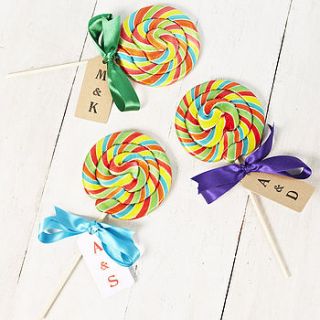 personalised giant rainbow swirly lollipop by sophia victoria joy etc
