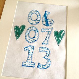 personalised date artwork by lucie pritchard