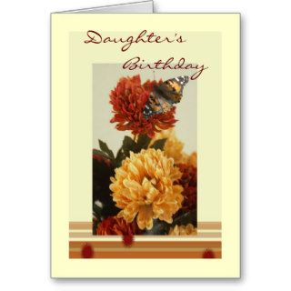 Daughter's Birthday, mums & butterfly Greeting Card