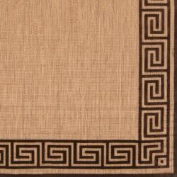 Woven Newbury Indoor/Outdoor Geo Border Rug (5' x 7'6) INSTEN 5x8   6x9 Rugs