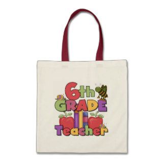 Bugs and Apples 6th Grade Teacher Tote Bags