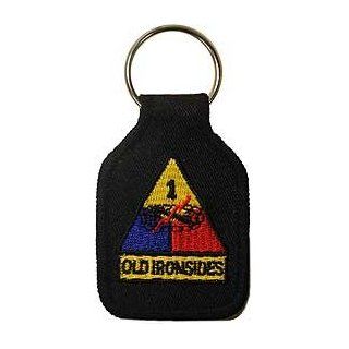 Embroidered Emblem Key Chain   United States US Army   1st Armored Division Logo