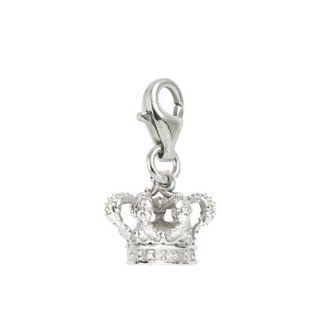 Rembrandt Charms Crown Charm with Lobster Clasp, 14k White Gold Clasp Style Charms Jewelry