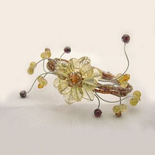 white pearl single flower bracelet by tigerlily jewellery