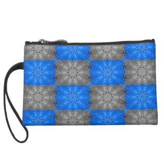 BLUE AND GRAY SUEDE CLUTCH WRISTLET CLUTCHES