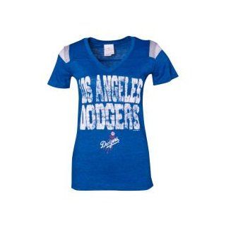 Los Angeles Dodgers 5th & Ocean MLB Womens Krista Sleeve Stripe T Shirt  Sports Fan T Shirts  Sports & Outdoors