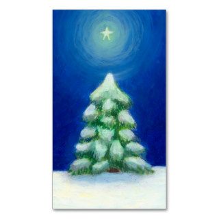 Christmas art holiday card tree snow December 25th Business Card Templates