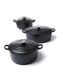 Le Creuset Cast iron cookware in black satin