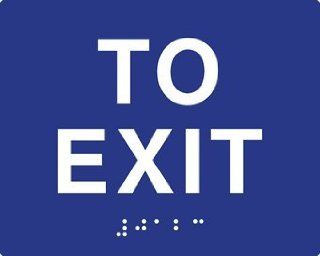 ADA Compliant To Exit Signs with Tactile Text and Grade 2 Braille   5x4