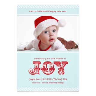 Baby's First Christmas Holiday Flat Card Announcement