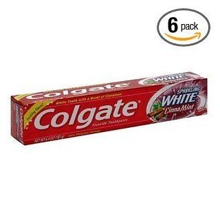 Colgate Sparkling White Fluoride Toothpaste, Cinnamon Spice, Gel , 6.4 oz *Pack of 6* Health & Personal Care
