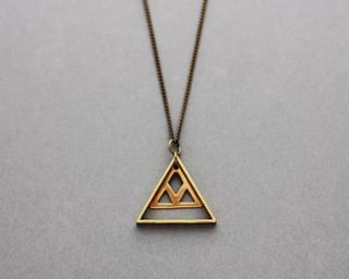 double cut out triangle necklace by fawn and rose