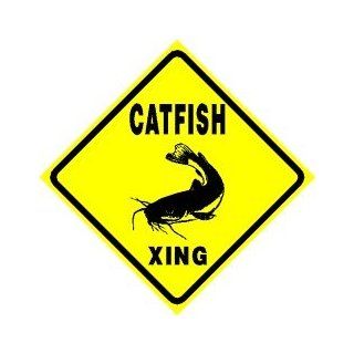 CATFISH CROSSING sign * street fish sport   Decorative Signs