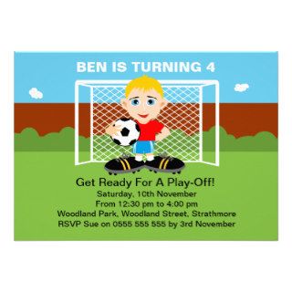 Boy's Soccer Birthday Party Invitation