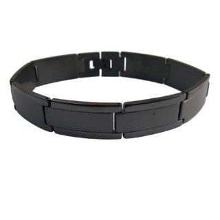 Stainless Steel 1541BS Black Tone Elegant Gentlemen's Wrist Bracelet Jewelry