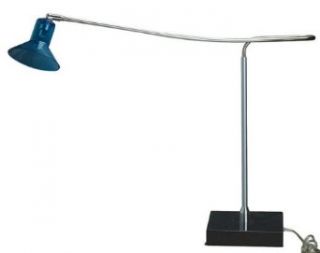 Contemporary Blue Glass Shade Marble Base Table Desk Lamp