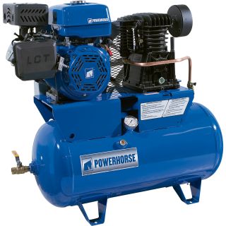 Powerhorse Gas-Powered Stationary Air Compressor — 30-Gallon, 414cc Engine, Electric Start  Gas Powered Air Compressors