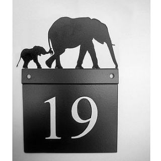 elephants house number plate by black fox metalcraft