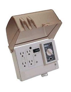 Hubbell All Weather 4 Grounded Outdoor Outlet Strip with GFCI, Photocell, and 6 Position Timer #FB6006   Power Strips And Multi Outlets  