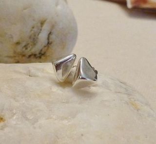 silver pyramid stud earrings by anne reeves jewellery