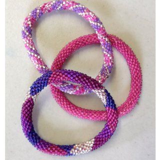Lily and Laura Bracelets   322.2 "Suprise Party"   Pink, Fuschia, Purple, Silver