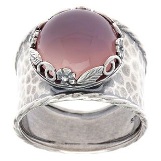 'The Garden' Sterling Silver Carnelian Cabochon Fashion Ring (Israel) Rings