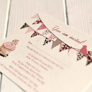 'bunting & cupcake' wedding invitations by beautiful day