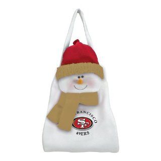Pack of 2 NFL San Francisco 49er Plush Snowman Christmas Door Decoration or Bags   Sports Fan Hanging Ornaments