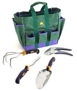 CUTCO Model 325 5 Pc. Garden Tool Set     #300 Cultivator, #301 Weeder, #304 Garden Trowel, #1526 Ratchet Pruner, and canvas CUTCO tool bag. Kitchen & Dining
