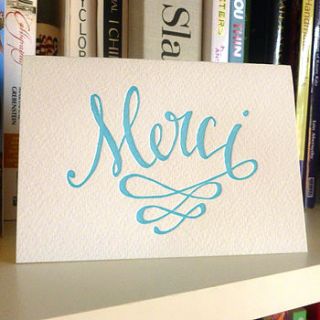 merci   letterpress thany you by letterpress design