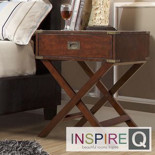 INSPIRE Q Kenton Espresso X Base Wood Accent Table INSPIRE Q Nightstands