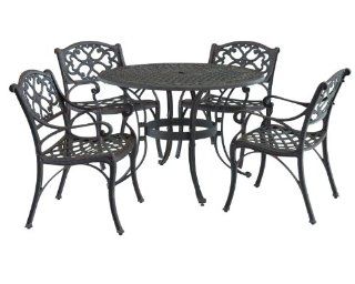 Home Styles 5555 328 Biscayne 5 Piece Outdoor Dining Set, Rust Bronze Finish, 48 Inch  Patio Dining Chairs  Patio, Lawn & Garden