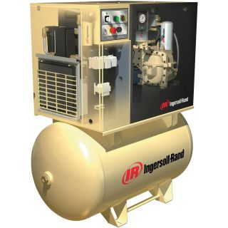 Ingersoll Rand Rotary Screw Compressor w/Total Air System — 230 Volts, 3-Phase, 10 HP, 38 CFM, Model# UP6-10TAS-125  21   49 CFM Air Compressors