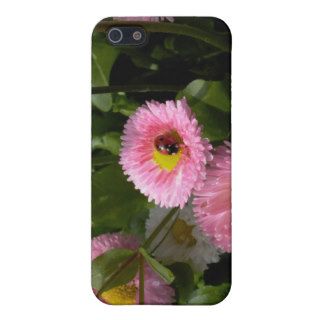 ladybug on pink daisy iPhone 5/5S case