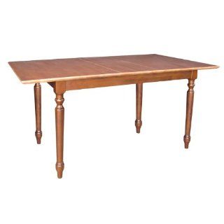 International Concepts K58 T32X 330T Dining Table, Butterfly Extension with Turned Style Leg, Cinnamon/Espresso  