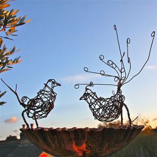 rusted wire bird by london garden trading