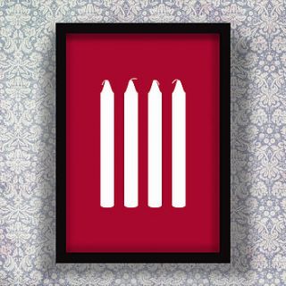 four candles screen print by occasional human