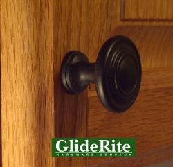 GlideRite Matte Black Classic 3 Ring Round Knobs (Pack of 25) GlideRite Cabinet Hardware