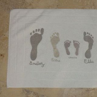 personalised footprints bath mat by big stitch