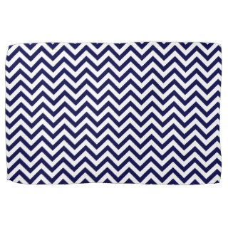 Chevron Stripes Background // Navy Blue Denim Kitchen Towels