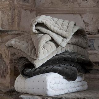 quilted velvet throw by idyll home ltd