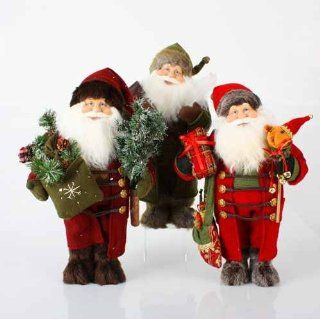 Set of 3 Country Rustic Table Top Santa Claus Christmas Figures 16"   Holiday Figurines