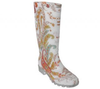 Adi Designs Womens Paisley Print Rain Boots —