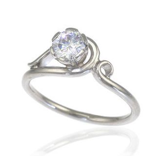 diamond art nouveau style ring in 18ct gold by lilia nash jewellery