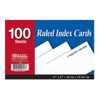 BAZIC Ruled Index Card, 4 x 6 Inch, White, 100 Count 
