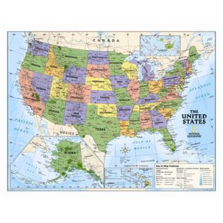 National Geographic Maps Kids Political USA Wall Map (Grades 4 12)
