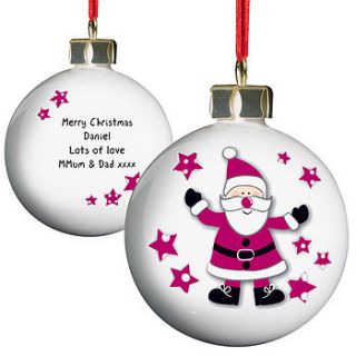 christmas personalised childrens baubles by sleepyheads