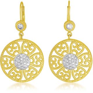 Collette Z Two Tone Gold and Silver Cubic Zirconia Earrings Collette Z Cubic Zirconia Earrings