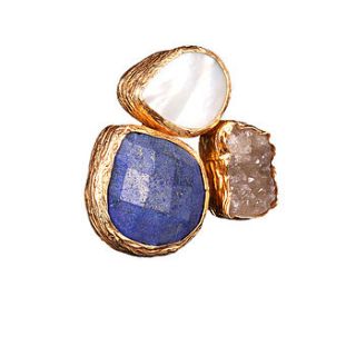 jeylan pearl lapis lazuli and amethyst ring by sultanesque