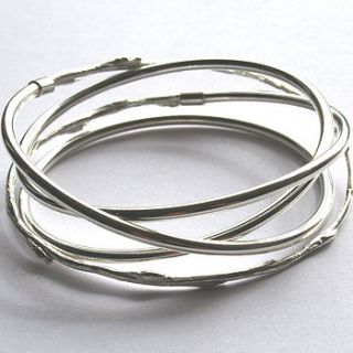 spiral silver and cast willow bangle by angie young designs